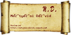 Mátyási Dávid névjegykártya